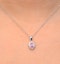 Pink Sapphire 6 X 4mm and Diamond 9K White Gold Pendant Necklace - image 3