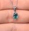 Emerald 7 x 5mm Pendant Necklace Set in 9K White Gold - image 4