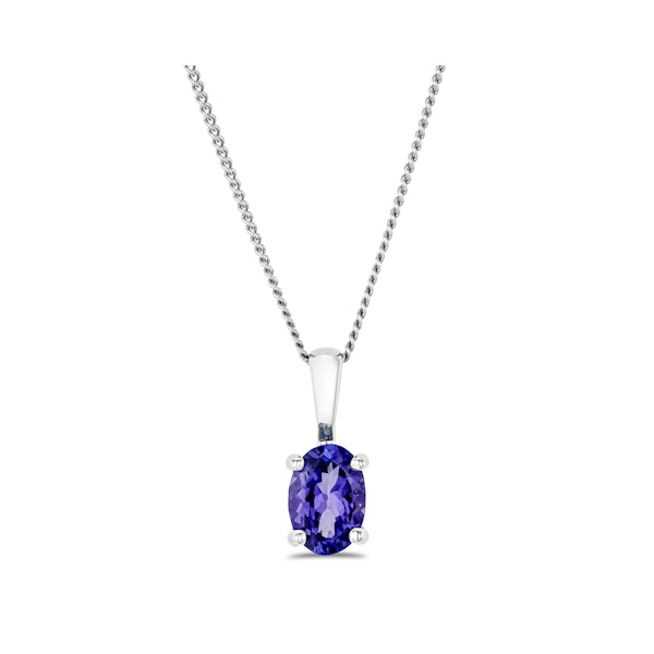 Tanzanite 7 x 5mm 925 Sterling Silver Pendant Necklace - Image 3
