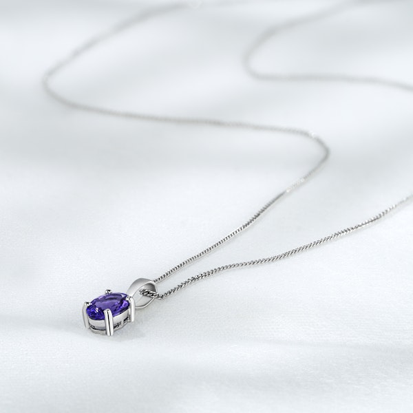 Tanzanite 7 x 5mm 925 Sterling Silver Pendant Necklace - Image 4