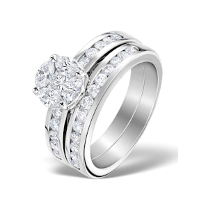 Matching Diamond Engagement and Wedding Ring 1.46ct Platinum