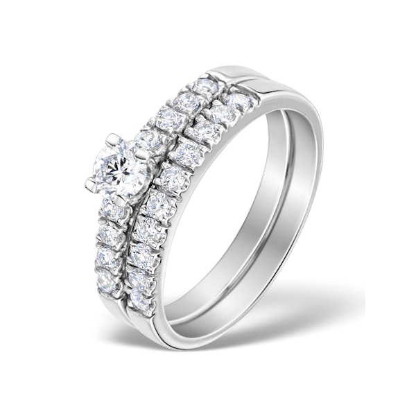 Matching Diamond Engagement and Wedding Ring 0.66ct 18K Gold - Image 1