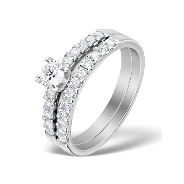Matching Diamond Engagement and Wedding Ring 0.71ct Platinum - Image 1