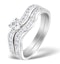 Matching Diamond Engagement and Wedding Ring 0.71ct 18K Gold - image 1