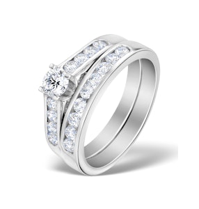 Matching Diamond Engagement and Wedding Ring 0.88ct 18K Gold
