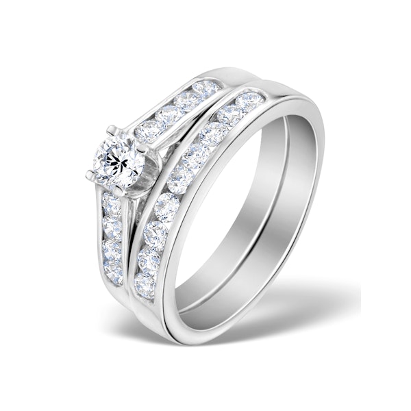 Matching Diamond Engagement and Wedding Ring 0.88ct 18K Gold - Image 1
