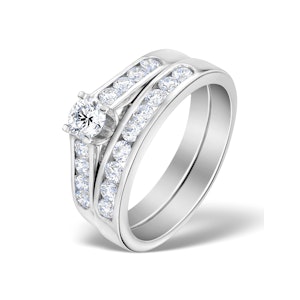 Matching Diamond Engagement and Wedding Ring 0.88ct Platinum