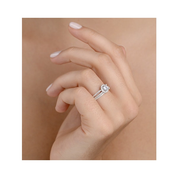 Matching Lab Diamond Engagement and Wedding Ring 1ct SI1 18K White Gold - Image 2