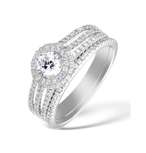 Matching Lab Diamond Engagement - Wedding Ring 1.25ct VS1 18K White Gold