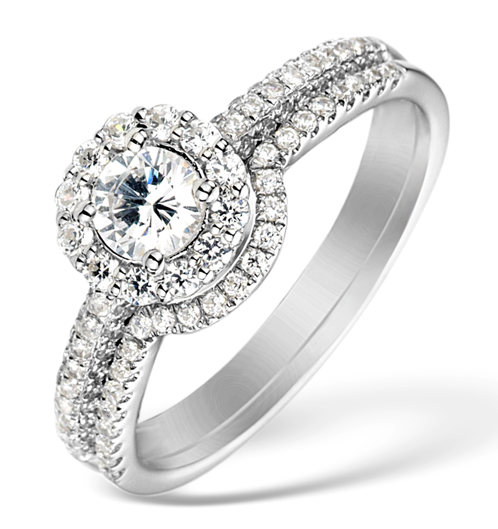 Matching Lab Diamond Engagement and Wedding Ring 1ct VS1 18K White Gold