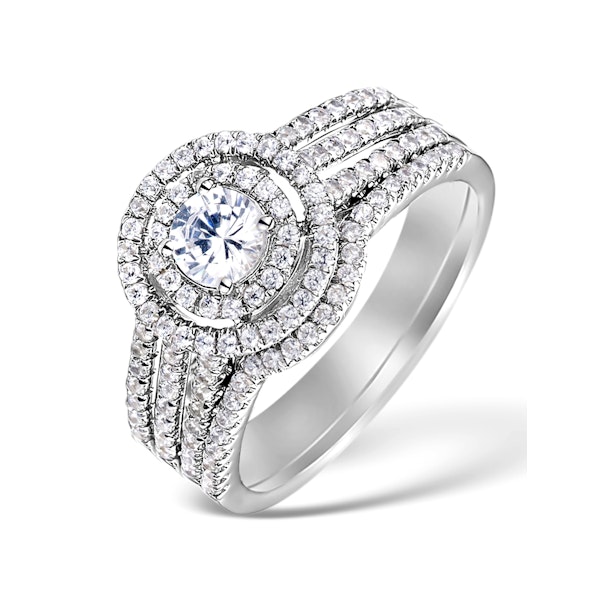 Matching Lab Diamond Engagement and Wedding Ring 1ct VS1 18K White Gold - Image 1