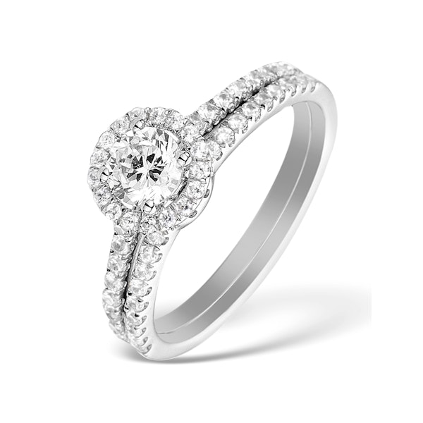 Matching Diamond Engagement and Wedding Ring 1ct SI2 18K Gold - Image 1