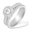 Matching Diamond Engagement - Wedding Ring 1.50ct SI2 18K Gold - image 1