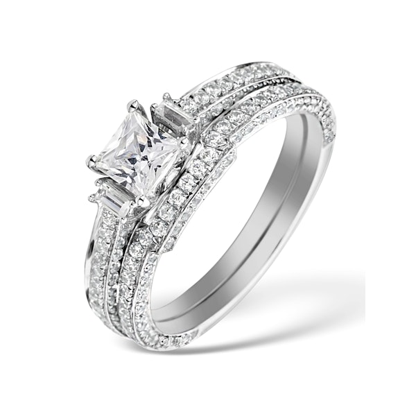 Matching Lab Diamond Engagement - Wedding Ring 1.25ct VS1 18K White Gold - Image 1
