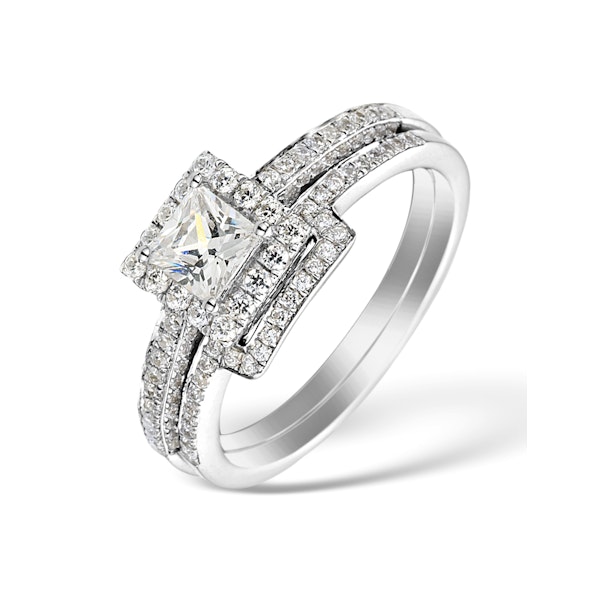 Matching Lab Diamond Engagement - Wedding Ring 1.00ct VS1 18K White Gold - Image 1