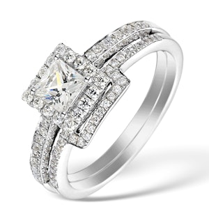 Matching Diamond Engagement and Wedding Ring 1ct SI2 18K Gold