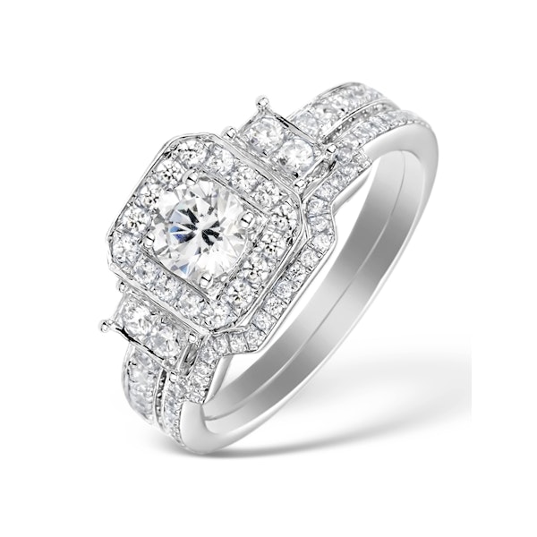Matching Lab Diamond Engagement - Wedding Ring 1.50ct VS1 18K White Gold - Image 1