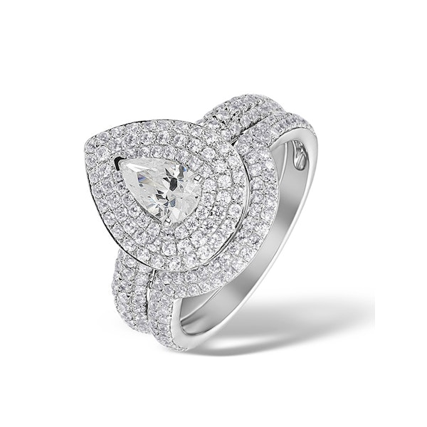 Matching Lab Diamond Engagement - Wedding Ring 1.50ct SI 18K White Gold - Image 1