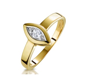 Single Stone Diamond Apsis Ring in 9K Gold SIZES L N