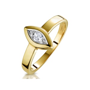 Single Stone Diamond Apsis Ring in 9K Gold SIZES L N