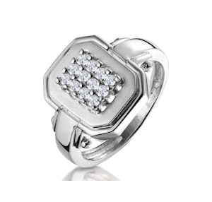 0.25ct Diamond Pave Ring in 9K White Gold - SIZE M 1/2