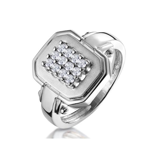 0.25ct Diamond Pave Ring in 9K White Gold - SIZE M 1/2 - Image 1