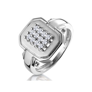 0.25ct Diamond Pave Ring in 9K White Gold - SIZE M 1/2