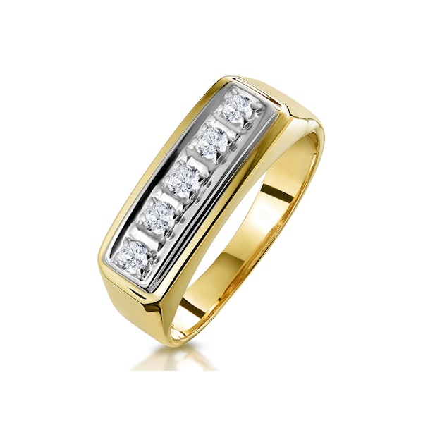 Five Stone Diamond Half Eternity Ring in 9K Gold N O - Image 1