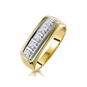 Five Stone Diamond Half Eternity Ring in 9K Gold N O