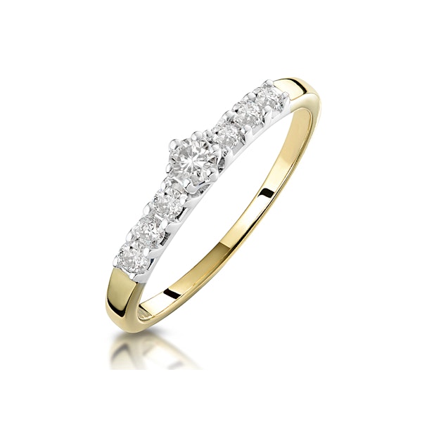 0.33ct Diamond Solitaire Ring with Shoulders in 9K Gold SIZES L P - Image 1
