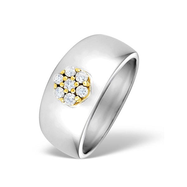 9K White Gold Diamond Pave Set Ring - SIZES AVAILABLE N P - Image 1