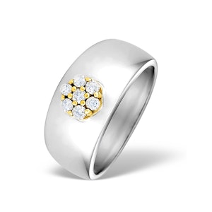 9K White Gold Diamond Pave Set Ring - SIZES AVAILABLE N P