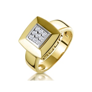 Diamond Square Cluster Ring in 9K Gold SIZE O