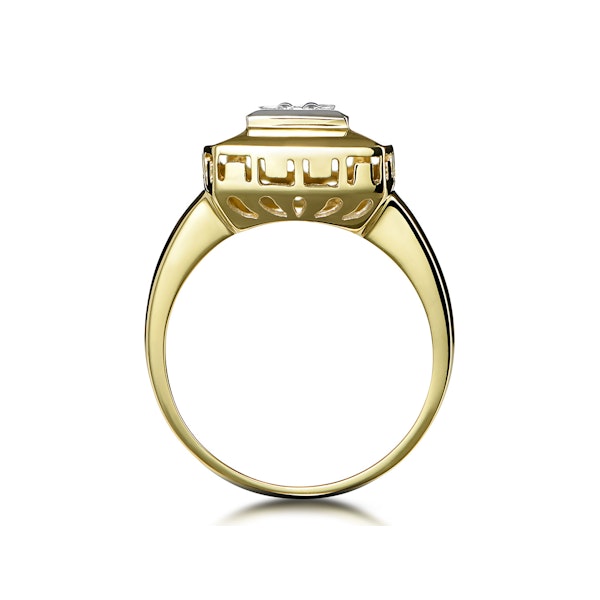 Diamond Square Cluster Ring in 9K Gold SIZE O - Image 2