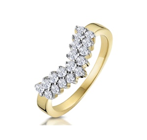 Lab Diamond Wishbone Ring 0.45ct in 9K Yellow Gold