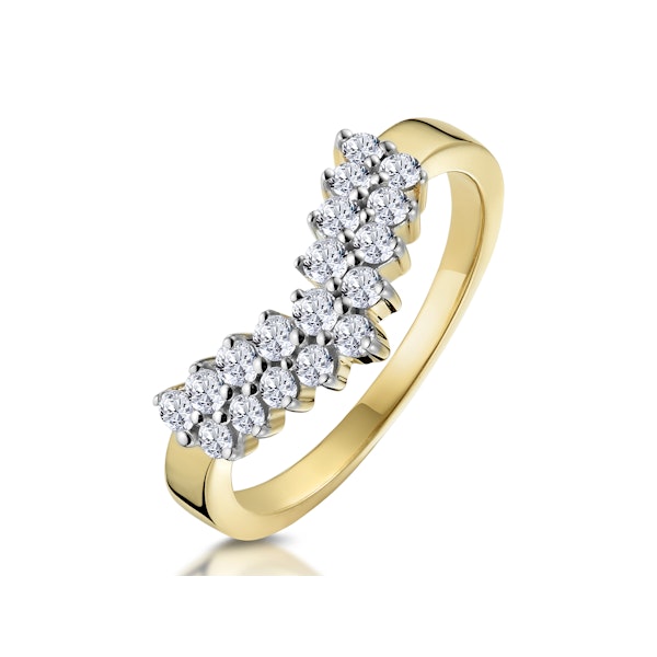 Lab Diamond Wishbone Ring 0.45ct in 9K Yellow Gold - Image 1
