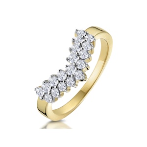 Lab Diamond Wishbone Ring 0.45ct in 9K Yellow Gold