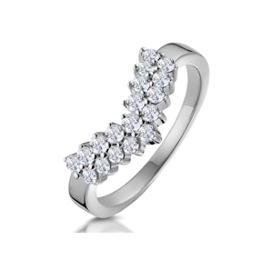 Lab Diamond Wishbone Ring 0.45ct in 9K White Gold