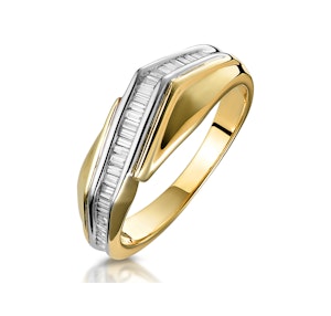 0.25ct Diamond Baguette Twist Ring in 9K Gold SIZE L