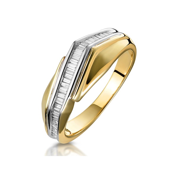 0.25ct Diamond Baguette Twist Ring in 9K Gold SIZE L - Image 1