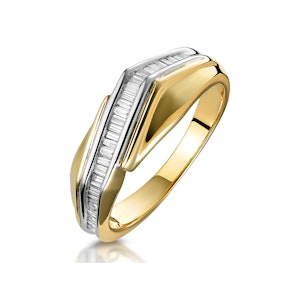 0.25ct Diamond Baguette Twist Ring in 9K Gold SIZE L