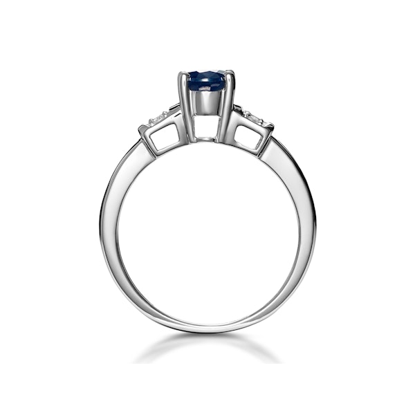 Sapphire 1.25ct And Diamond 9K White Gold Ring - Image 2