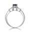 Sapphire 1.25ct And Diamond 9K White Gold Ring - image 2