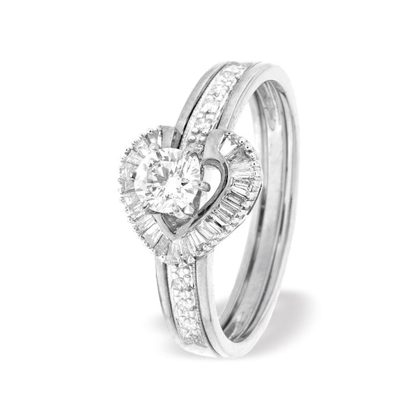 Diamond 0.65ct And 9K White Gold Solitaire Ring with Shoulders - SIZE M and N - Image 1