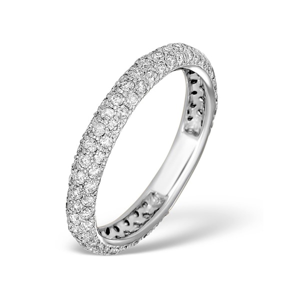 9K White Gold Diamond Full Eternity Ring 1.00ct SIZE T - Image 1