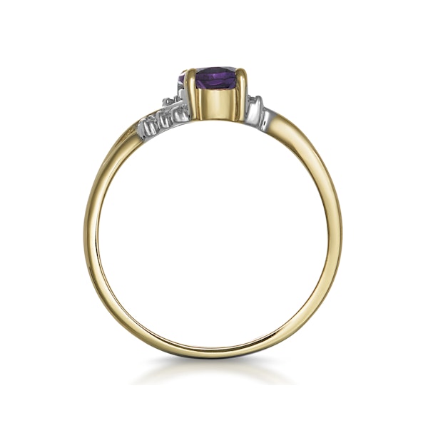 Amethyst 0.68ct And Diamond 9K Gold Ring - Image 3