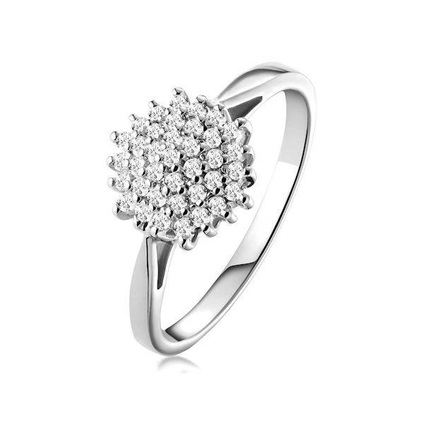 Cluster Ring 0.25ct Diamond 9K White Gold - E5362Y - Image 1