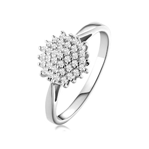 Cluster Ring 0.25ct Diamond 9K White Gold - E5362Y