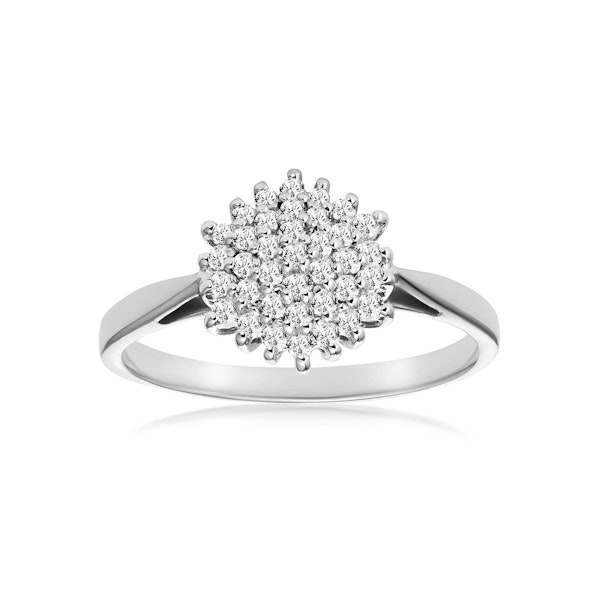 Cluster Ring 0.25ct Diamond 9K White Gold - E5362Y - Image 2