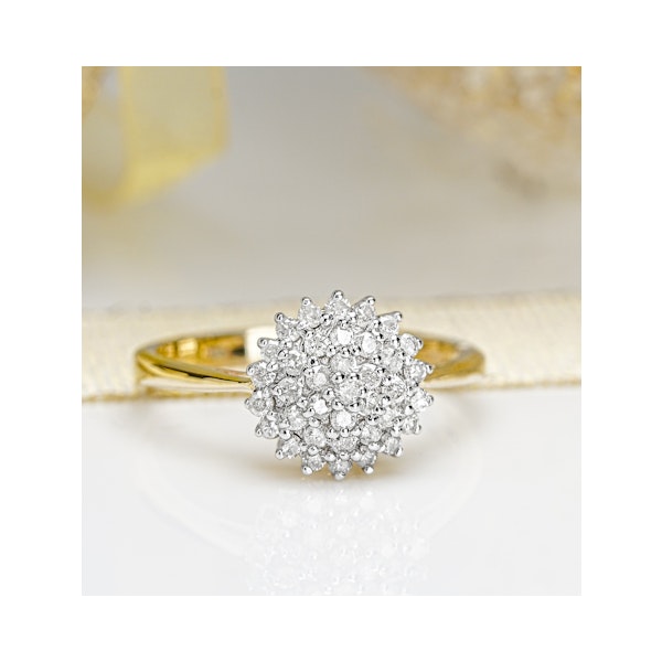 9K Gold Diamond Cluster Ring 0.50ct - E5607 - Image 4